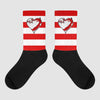 Gym Red 9s Sublimated Socks Horizontal Stripes Graphic