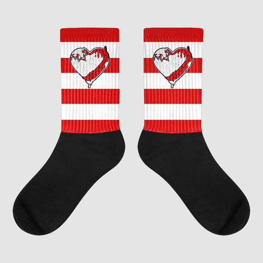 Gym Red 9s Sublimated Socks Horizontal Stripes Graphic