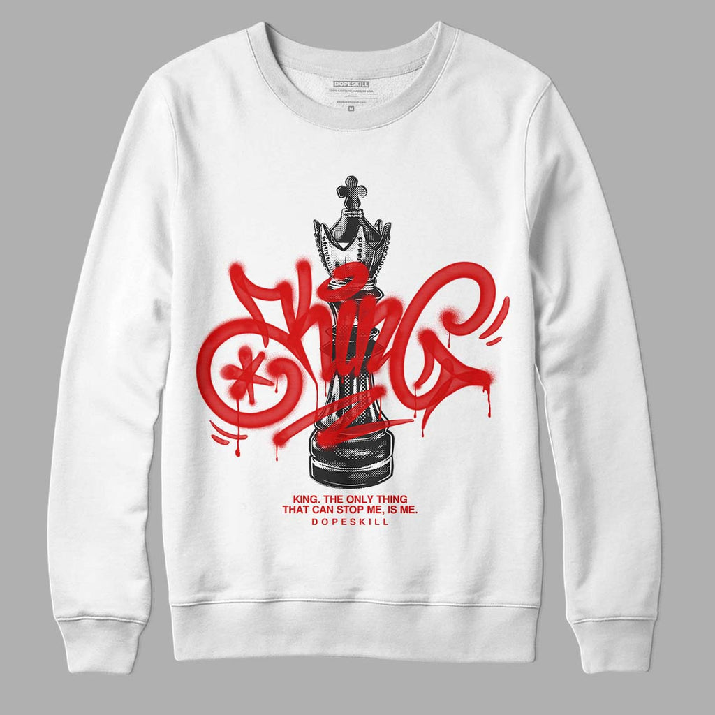 Jordan 12 Retro ‘Gym Red’ DopeSkill Sweatshirt King Chess Graphic Streetwear - White