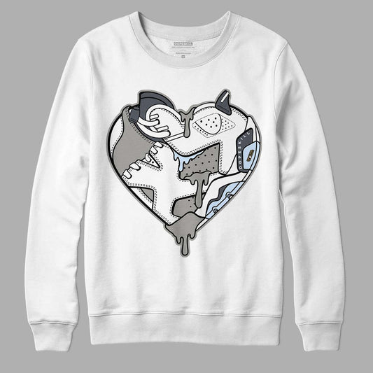 Jordan 6 Retro Cool Grey DopeSkill Sweatshirt Heart Jordan 6 Graphic Streetwear - White 