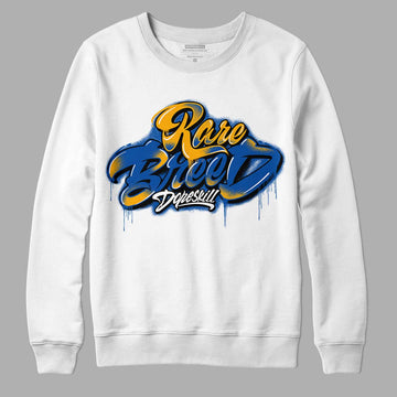 Dunk Blue Jay and University Gold DopeSkill Sweatshirt Rare Breed Type Graphic Streetwear - White