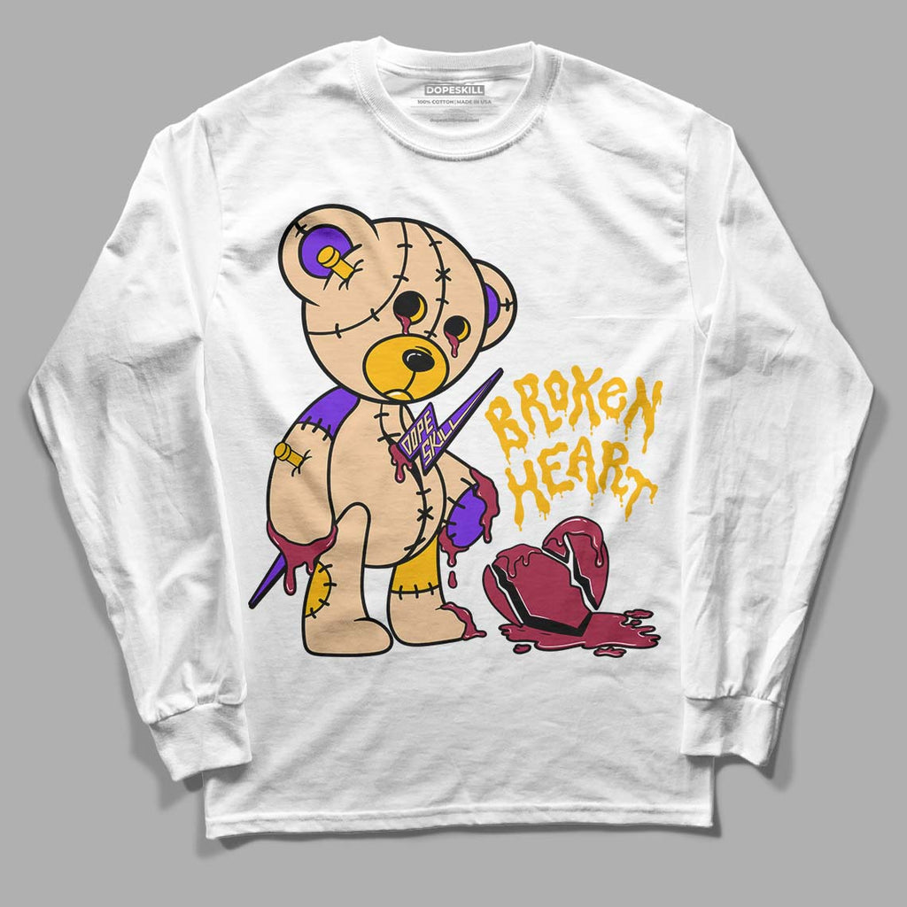 Afrobeats 7s SE DopeSkill Long Sleeve T-Shirt Broken Heart Graphic - White