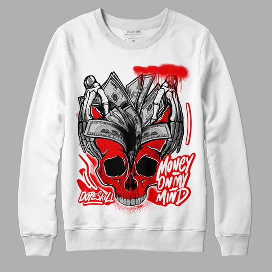 Cherry 11s DopeSkill Sweatshirt MOMM Skull Graphic - White