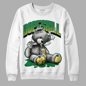 Dunk Low Reverse Brazil DopeSkill Sweatshirt Sick Bear Graphic - White