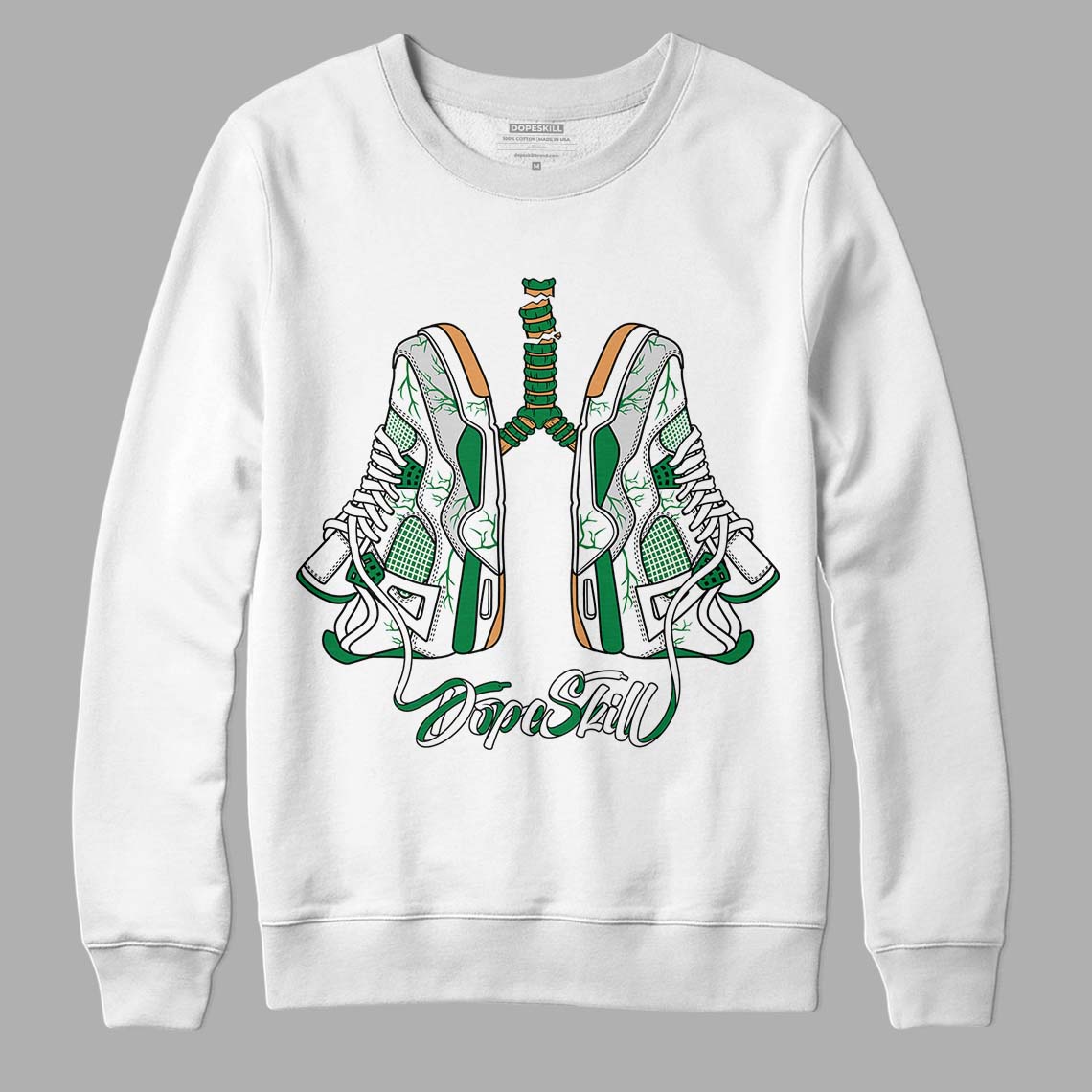 Nike SB x Jordan 4 “Pine Green” DopeSkill Sweatshirt Breathe Graphic Streetwear - White