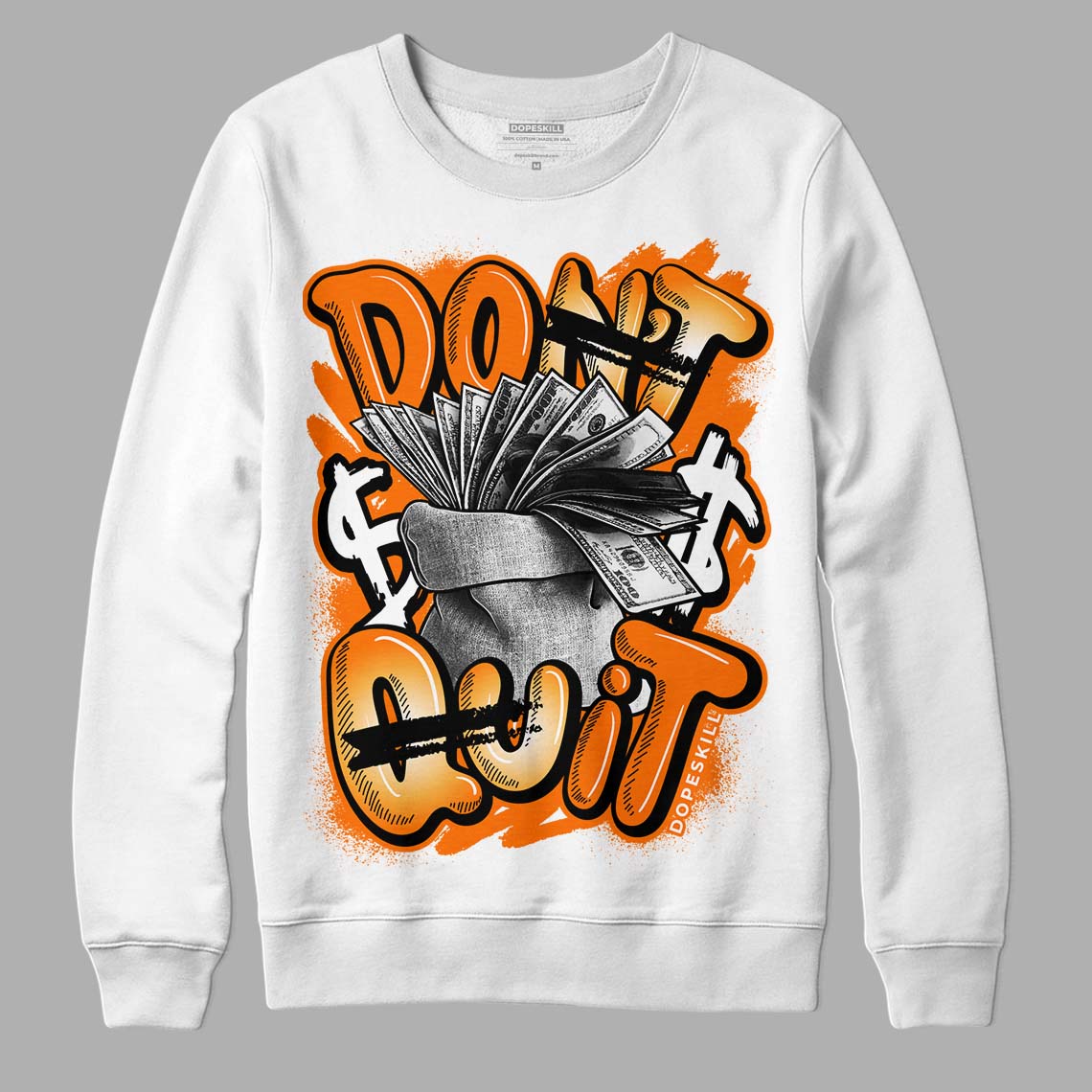 Wmns Dunk Low 'Magma Orange DopeSkill Sweatshirt Don't Quit Graphic Streetwear - White