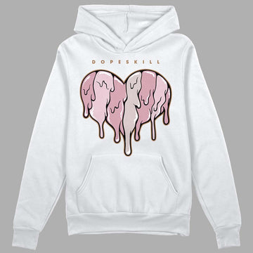 Dunk Low Teddy Bear Pink DopeSkill Hoodie Sweatshirt Slime Drip Heart Graphic - White 