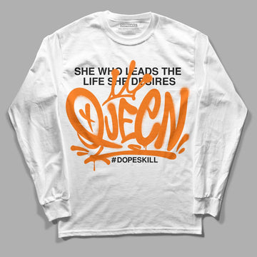 Wmns Dunk Low 'Magma Orange DopeSkill Long Sleeve T-Shirt Queen Graphic Streetwear - White