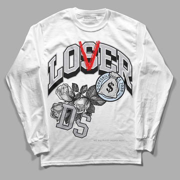 Jordan 11 Retro Low Cement Grey DopeSkill Long Sleeve T-Shirt Loser Lover Graphic Streetwear - White