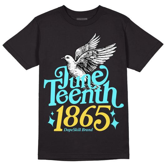 Jordan 5 Aqua DopeSkill T-Shirt Juneteenth 1865 Graphic Streetwear - Black