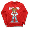 Cherry 11s DopeSkill Varsity Red Long Sleeve T-Shirt Fake Love Graphic