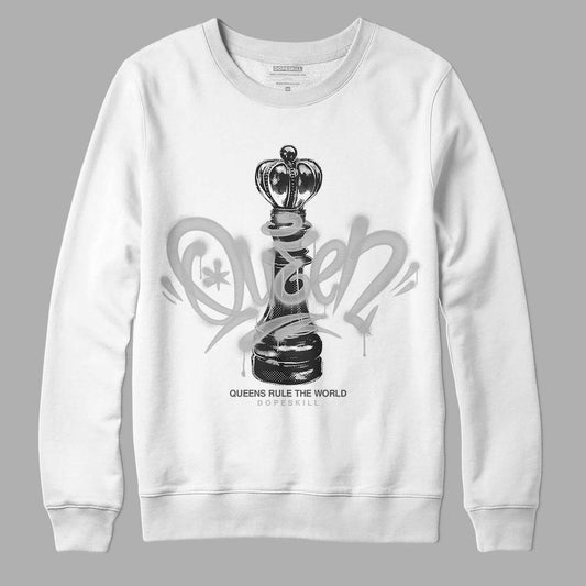 Jordan 4 Retro SE Craft Photon Dust DopeSkill Sweatshirt Queen Chess Graphic Streetwear - White 