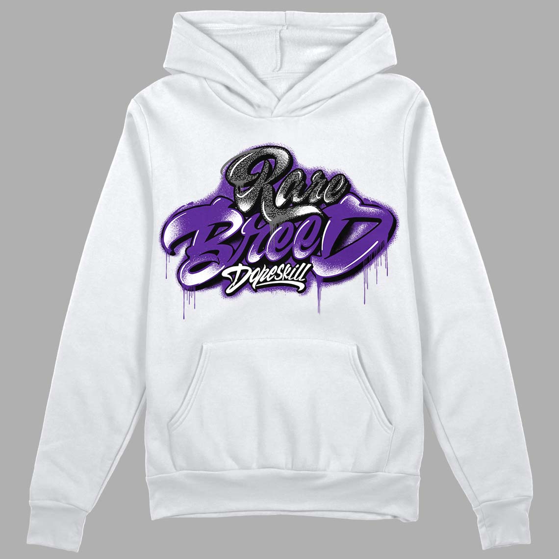 Dark Iris 3s DopeSkill Hoodie Sweatshirt Rare Breed Type Graphic - White 