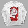 Gym Red 9s DopeSkill Long Sleeve T-Shirt No.9 Graphic - White 