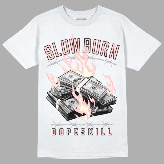 Jordan 1 High OG WMNS Washed Pink DopeSkill T-Shirt Slow Burn Graphic Streetwear - White