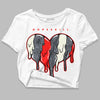 Jordan 3 Retro White Cement Reimagined DopeSkill Women's Crop Top Slime Drip Heart Graphic Streetwear - White