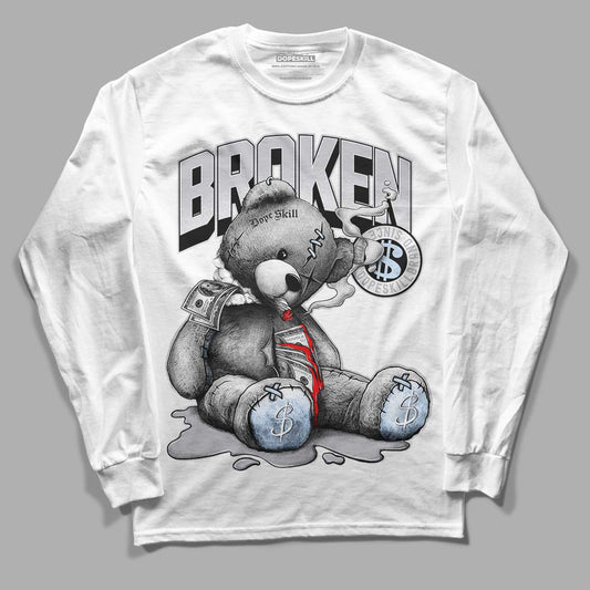 Jordan 11 Retro Low Cement Grey DopeSkill Long Sleeve T-Shirt Sick Bear Graphic Streetwear - White