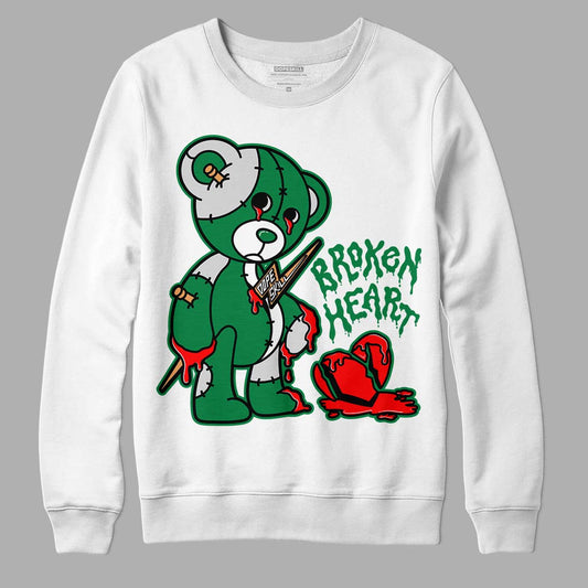 Nike SB x Jordan 4 “Pine Green” DopeSkill Sweatshirt Broken Heart Graphic Streetwear - White