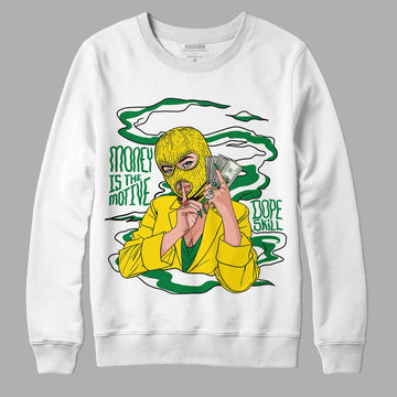 Dunk Low Reverse Brazil DopeSkill Sweatshirt Money Is The Motive Graphic - White