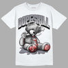 Fire Red 9s DopeSkill T-Shirt Sick Bear Graphic - White 