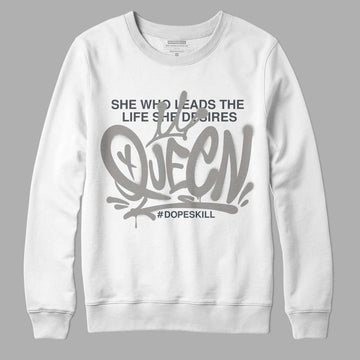 Jordan 6 Retro Cool Grey DopeSkill Sweatshirt Queen Graphic Streetwear - White 