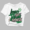 Jordan 2 Retro Lucky Green DopeSkill Women's Crop Top LOVE Graphic Streetwear - White