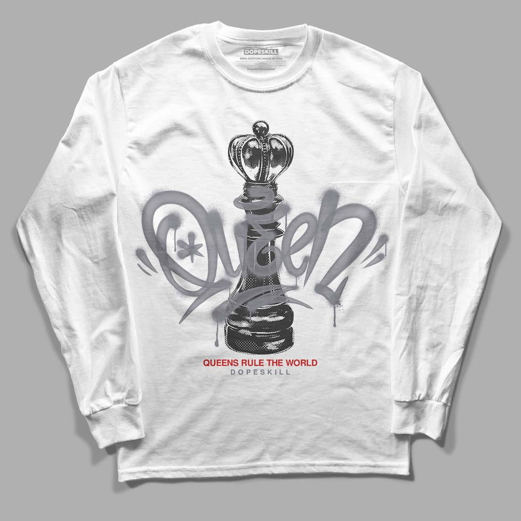 Jordan 9 Fire Red DopeSkill Long Sleeve T-Shirt Queen Chess Graphic Streetwear - WHite
