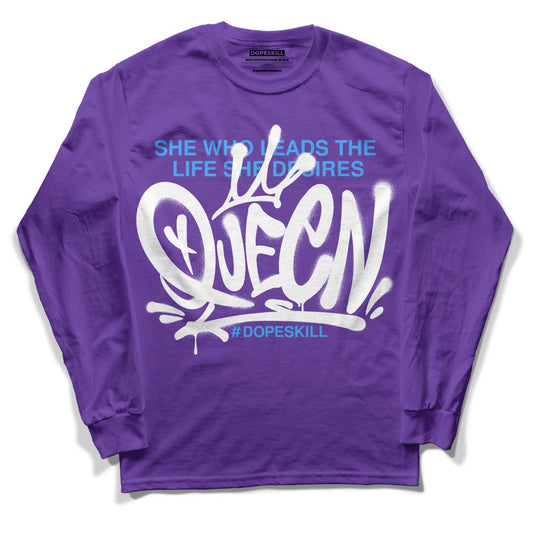 Court Purple 13s DopeSkill Purple Long Sleeve T-Shirt Queen Graphic 