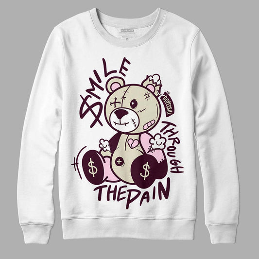 Dunk Low Night Maroon and Medium Soft Pink DopeSkill Sweatshirt BEAN Graphic Streetwear - White 