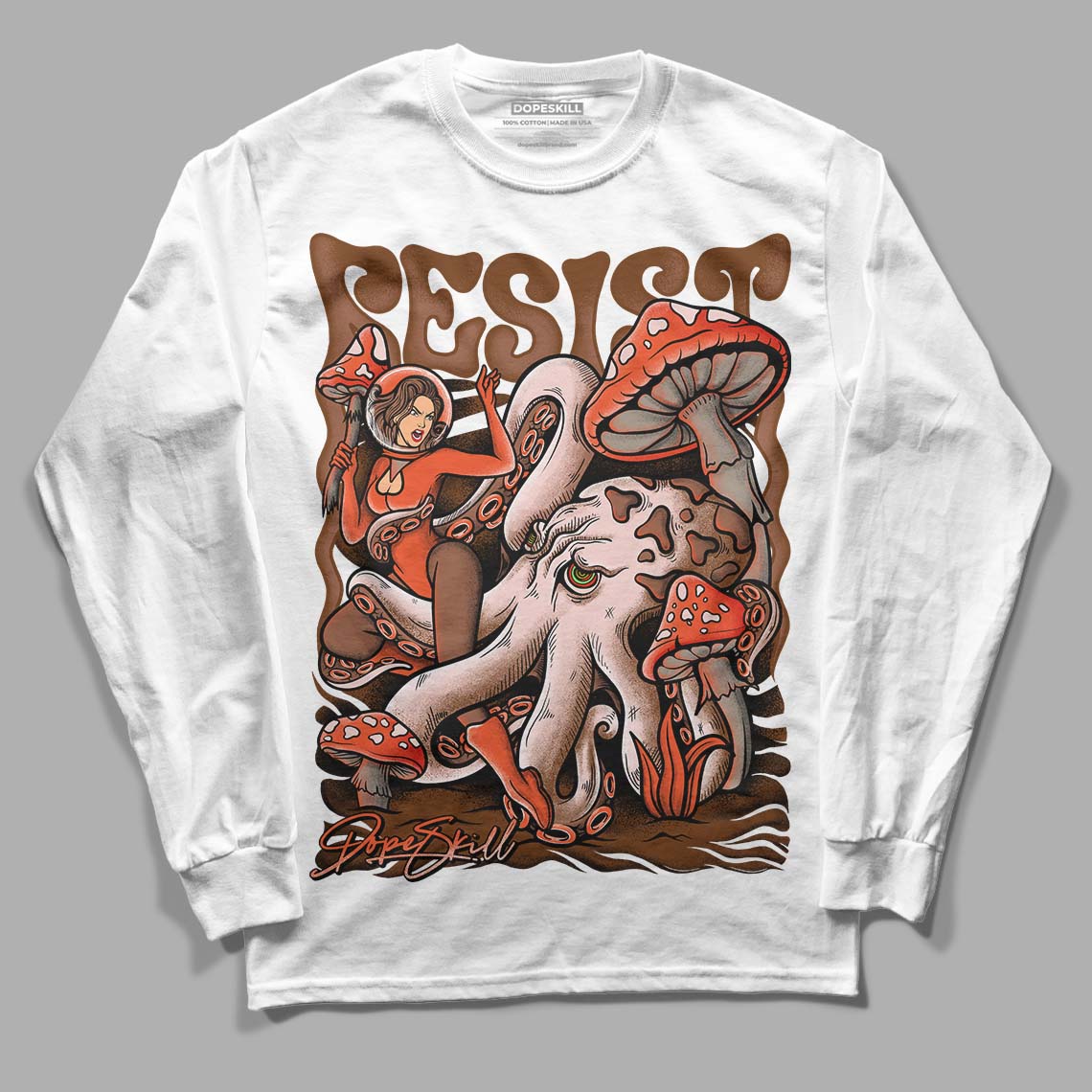Desert Elephant 3s DopeSkill Long Sleeve T-Shirt Resist Graphic - White 