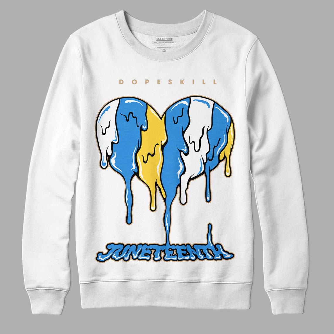 SB Dunk Low Homer DopeSkill Sweatshirt Juneteenth Heart Graphic - White