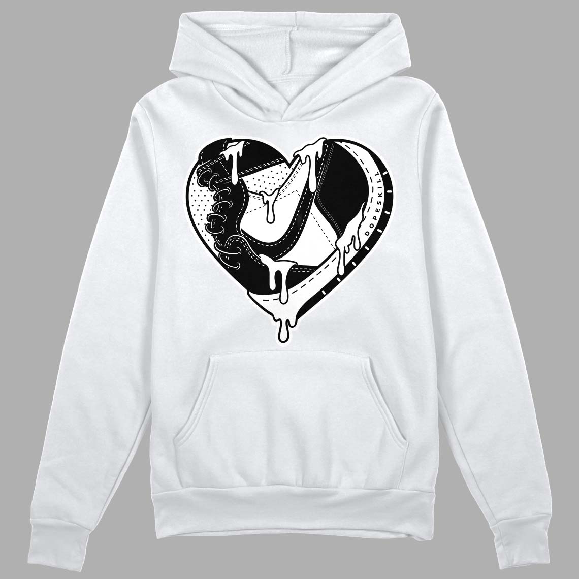 Jordan 1 High 85 Black White DopeSkill Hoodie Sweatshirt Heart Jordan 1 Graphic Streetwear - White