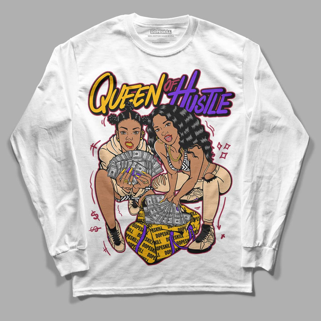 Afrobeats 7s SE DopeSkill Long Sleeve T-Shirt Queen Of Hustle Graphic - White