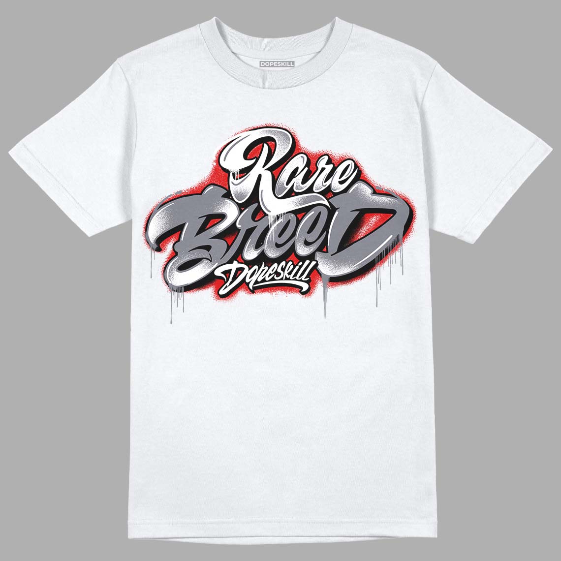 Fire Red 9s DopeSkill T-Shirt Rare Breed Type Graphic - White