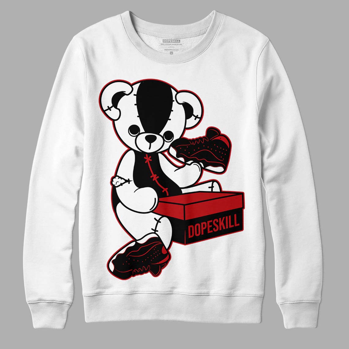 Jordan 13 Retro Playoffs DopeSkill Sweatshirt Sneakerhead BEAR Graphic Streetwear - White 