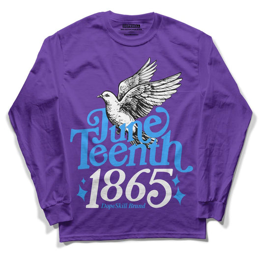 Jordan 13 Court Purple DopeSkill Purple Long Sleeve T-Shirt Juneteenth 1865 Graphic Streetwear