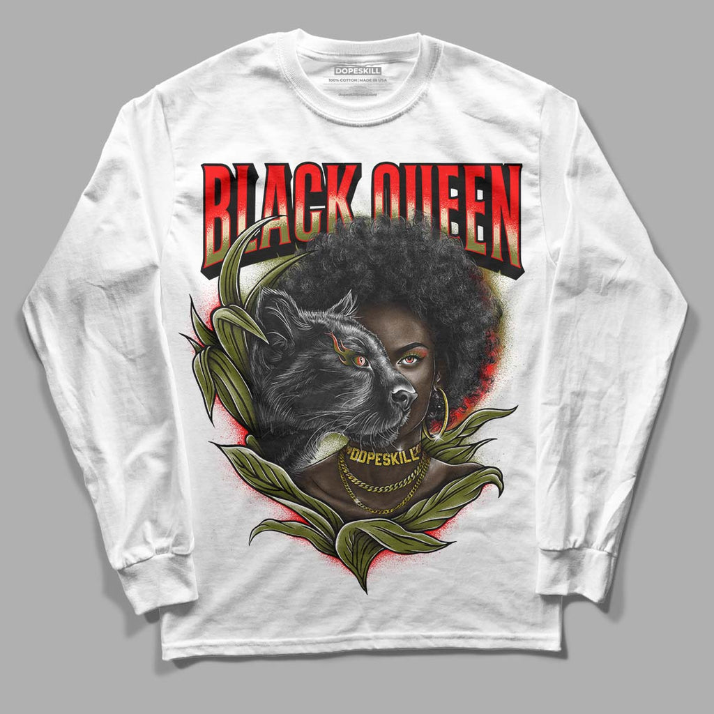 Travis Scott x Jordan 1 Low OG “Olive” DopeSkill Long Sleeve T-Shirt New Black Queen Graphic Streetwear - White 