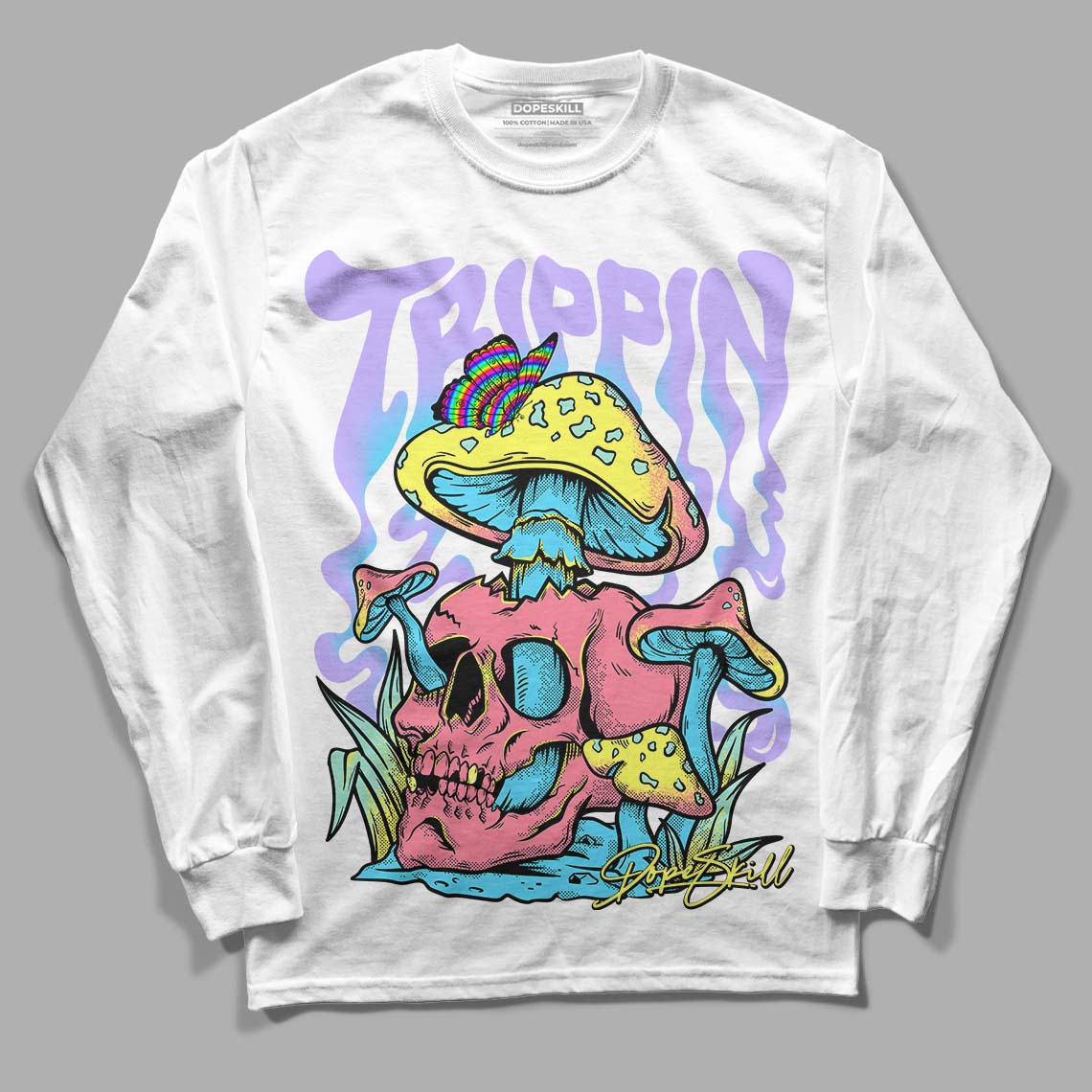 Candy Easter Dunk Low DopeSkill Long Sleeve T-Shirt Trippin Graphic - White 