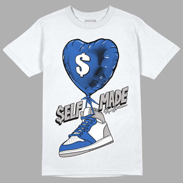 True Blue 1s DopeSkill T-Shirt Self Made Graphic - White