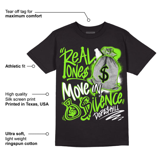 Neon Green Collection DopeSkill T-Shirt Real Ones Move In Silence Graphic