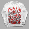 Jordan 12 Retro ‘Gym Red’ DopeSkill Long Sleeve T-Shirt Chillin Graphic Streetwear - White