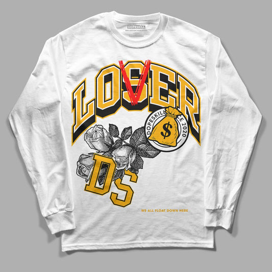Goldenrod Dunk DopeSkill Long Sleeve T-Shirt Loser Lover Graphic - White 