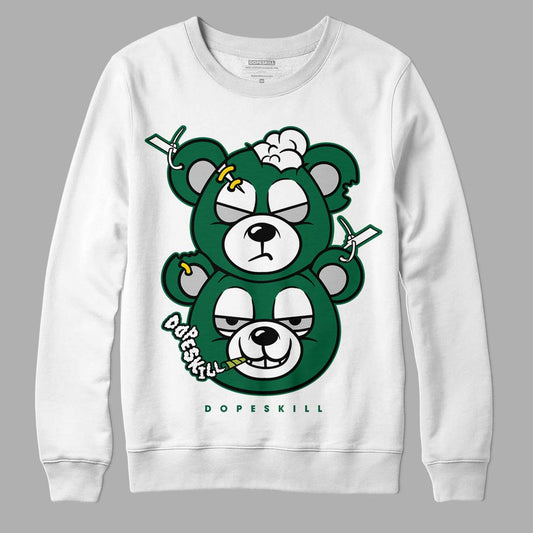 Gorge Green 1s DopeSkill Sweatshirt New Double Bear Graphic - White 