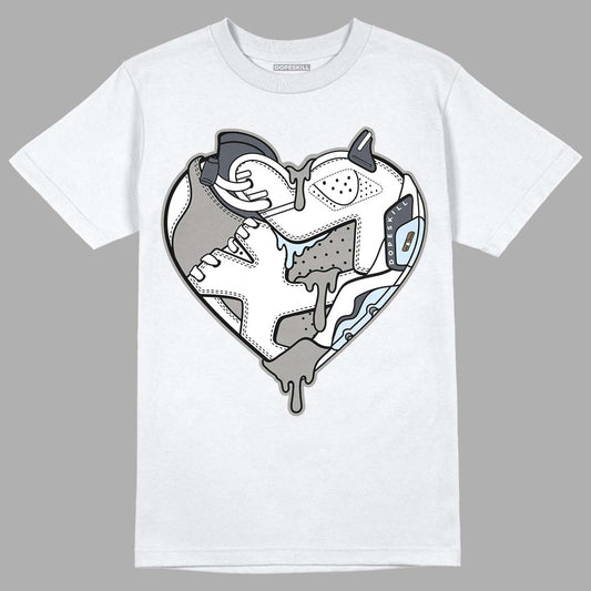 Jordan 6 Retro Cool Grey DopeSkill T-Shirt Heart Jordan 6 Graphic Streetwear - White