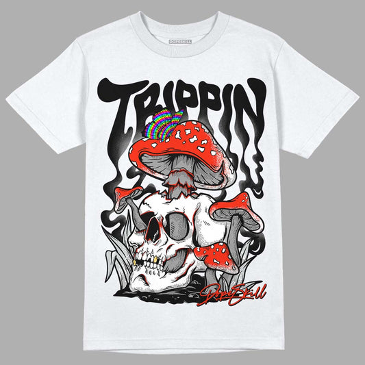 Black Canvas 4s DopeSkill T-Shirt Trippin Graphic - White 