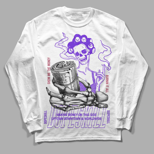 Afrobeats 7s SE DopeSkill Long Sleeve T-Shirt Show Me The Money Graphic - White