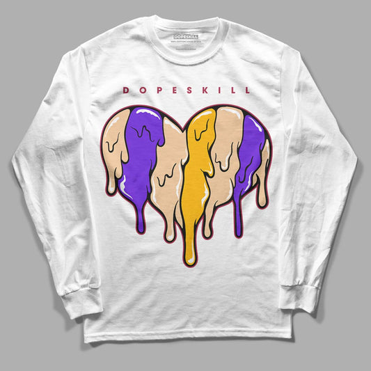 Afrobeats 7s SE DopeSkill Long Sleeve T-Shirt Slime Drip Heart Graphic - White