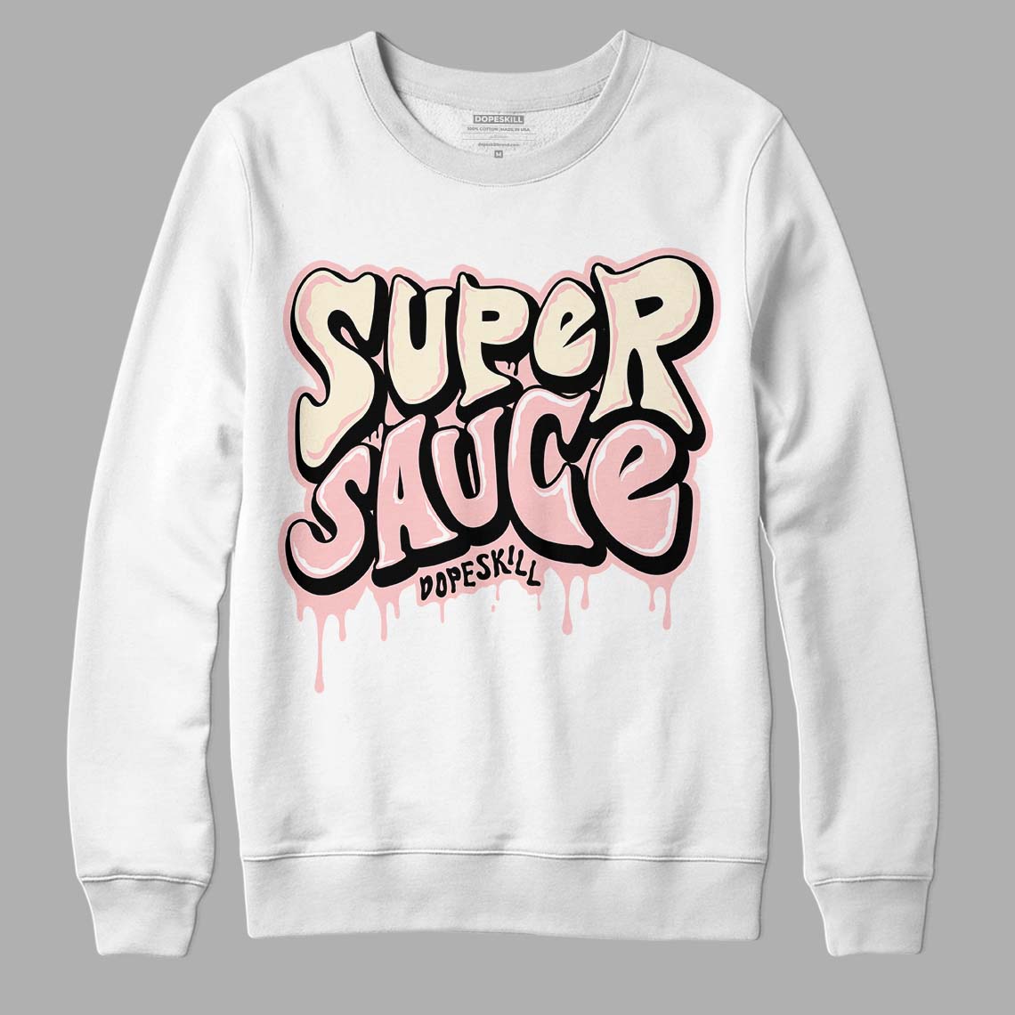 Jordan 1 High OG WMNS Washed Pink DopeSkill Sweatshirt Super Sauce Graphic Streetwear - White