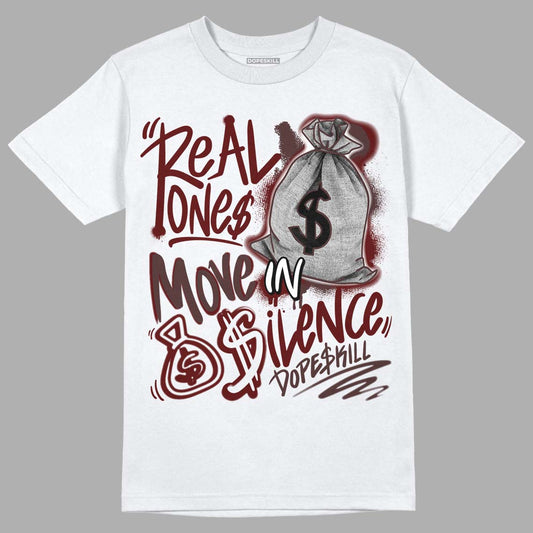 Jordan 12 x A Ma Maniére DopeSkill T-Shirt Real Ones Move In Silence Graphic Streetwear - White 