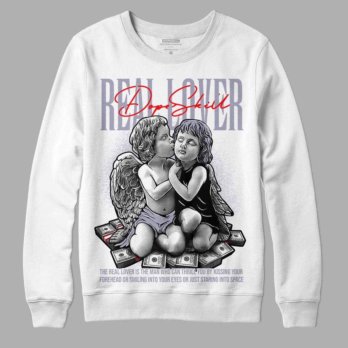 Jordan 13 Retro 'Black Flint' DopeSkill Sweatshirt Real Lover Graphic Streetwear - White